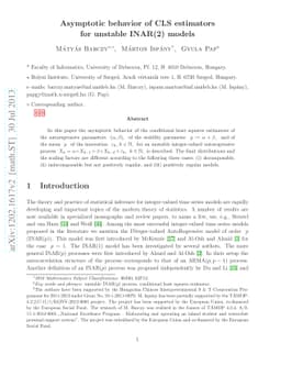 Asymptotic behavior of CLS estimators for unstable INAR(2) models