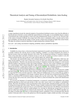Theoretical Analysis and Tuning of Decentralized Probabilistic
  Auto-Scaling