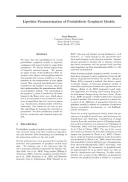 Lipschitz Parametrization of Probabilistic Graphical Models
