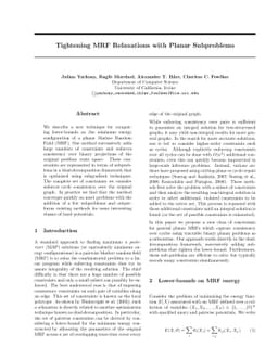 Tightening MRF Relaxations with Planar Subproblems