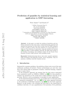 Prediction of quantiles by statistical learning and application to GDP
  forecasting