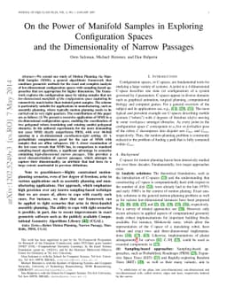 On the Power of Manifold Samples in Exploring Configuration Spaces and
  the Dimensionality of Narrow Passages