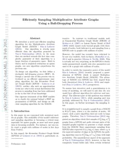 Efficiently Sampling Multiplicative Attribute Graphs Using a
  Ball-Dropping Process