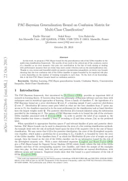 PAC-Bayesian Generalization Bound on Confusion Matrix for Multi-Class
  Classification
