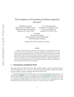 The Complexity of Controlling Candidate-Sequential Elections