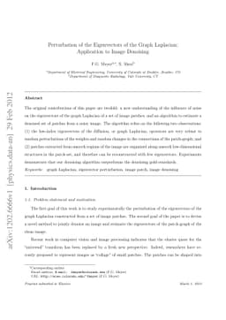 Perturbation of the Eigenvectors of the Graph Laplacian: Application to
  Image Denoising