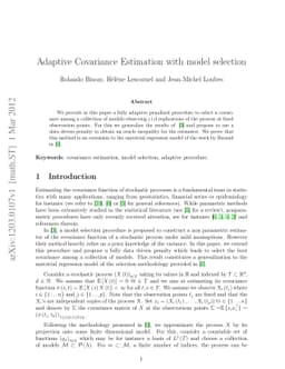 Adaptive Covariance Estimation with model selection