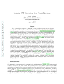 Learning DNF Expressions from Fourier Spectrum
