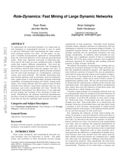 Role-Dynamics: Fast Mining of Large Dynamic Networks