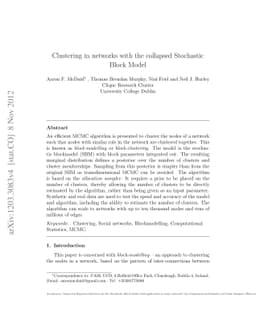 Clustering in networks with the collapsed Stochastic Block Model