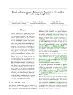 Exact and Approximate Inference in Associative Hierarchical Networks
  using Graph Cuts