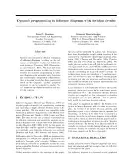 Dynamic programming in in uence diagrams with decision circuits