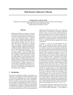 Multi-Domain Collaborative Filtering