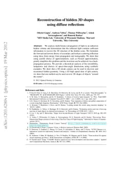 Reconstruction of hidden 3D shapes using diffuse reflections