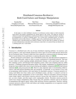 Distributed Consensus Resilient to Both Crash Failures and Strategic
  Manipulations