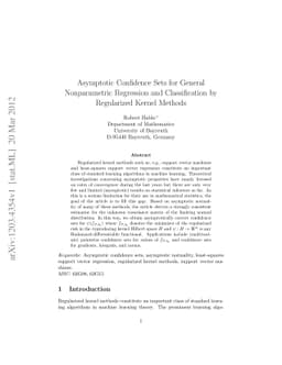 Asymptotic Confidence Sets for General Nonparametric Regression and
  Classification by Regularized Kernel Methods
