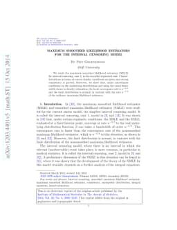 Maximum smoothed likelihood estimators for the interval censoring model