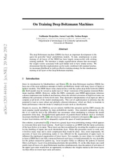 On Training Deep Boltzmann Machines