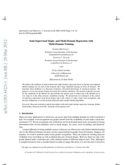 Semi-Supervised Single- and Multi-Domain Regression with Multi-Domain
  Training