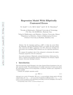 Regression Model With Elliptically Contoured Errors