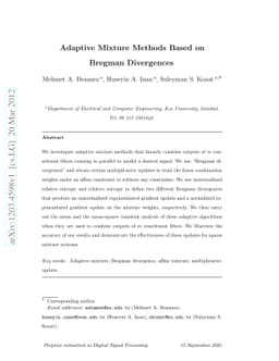 Adaptive Mixture Methods Based on Bregman Divergences