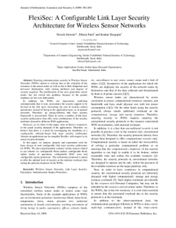 FlexiSec: A Configurable Link Layer Security Architecture for Wireless
  Sensor Networks