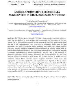 A Novel Approach for Secure Data Aggregation in Wireless Sensor Networks