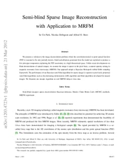Semi-blind Sparse Image Reconstruction with Application to MRFM