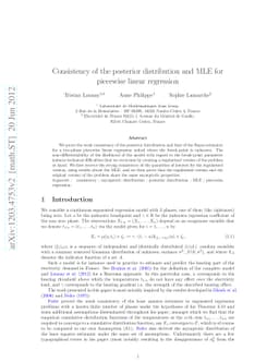 Consistency of the posterior distribution and MLE for piecewise linear
  regression
