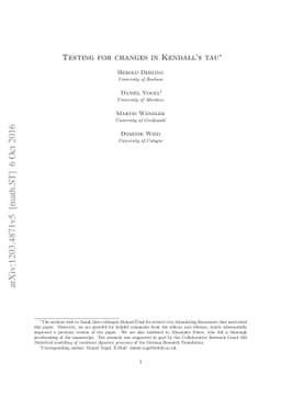 Testing for Changes in Kendall's Tau