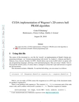 CUDA implementation of Wagener's 2D convex hull PRAM algorithm