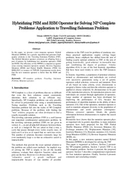 Hybridizing PSM and RSM Operator for Solving NP-Complete Problems:
  Application to Travelling Salesman Problem