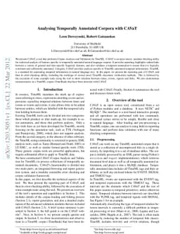 Analysing Temporally Annotated Corpora with CAVaT