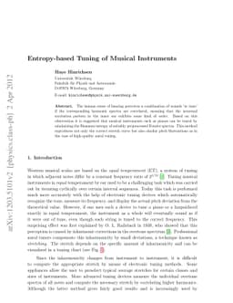 Entropy-based Tuning of Musical Instruments