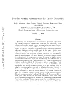 Parallel Matrix Factorization for Binary Response