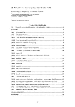 Market-Oriented Cloud Computing and the Cloudbus Toolkit
