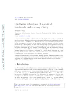 Qualitative robustness of statistical functionals under strong mixing
