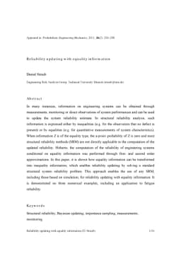Reliability updating with equality information