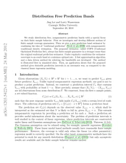 Distribution Free Prediction Bands