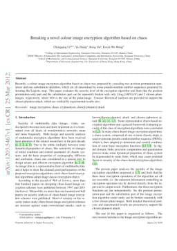 Breaking a novel colour image encryption algorithm based on chaos