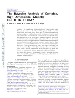 The Bayesian Analysis of Complex, High-Dimensional Models: Can It Be
  CODA?