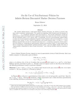On the Use of Non-Stationary Policies for Infinite-Horizon Discounted
  Markov Decision Processes
