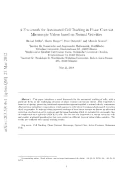 A Framework for Automated Cell Tracking in Phase Contrast Microscopic
  Videos based on Normal Velocities