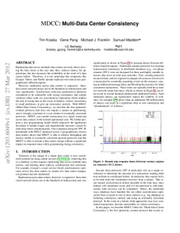 MDCC: Multi-Data Center Consistency