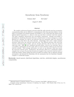Asynchrony from Synchrony