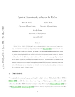 Spectral dimensionality reduction for HMMs