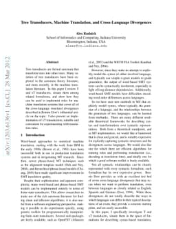 Tree Transducers, Machine Translation, and Cross-Language Divergences