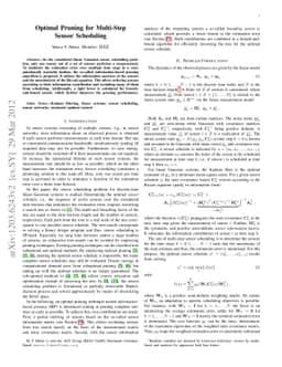 Optimal Pruning for Multi-Step Sensor Scheduling