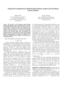 Empirical Normalization for Quadratic Discriminant Analysis and
  Classifying Cancer Subtypes