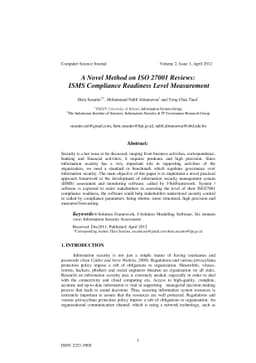 A Novel Method on ISO 27001 Reviews: ISMS Compliance Readiness Level
  Measurement